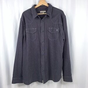 Blue Ranchwear Men's Pearl Snap Western Shirt XL Cowboy Rodeo Blue Pinstriped